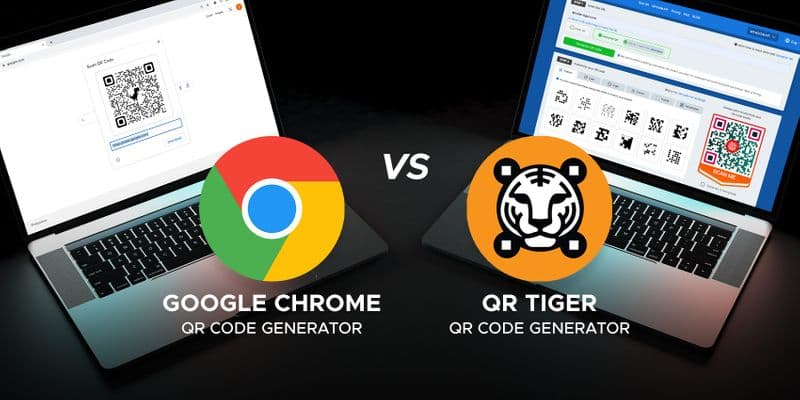 Google Chrome QR kód generátor VS QR TIGER