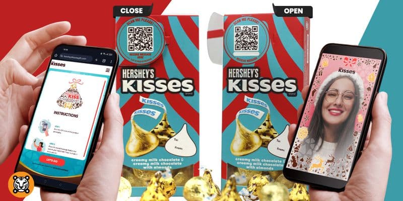 Hershey의 QR 코드: 키스로 개인 비디오 메시지 보내기