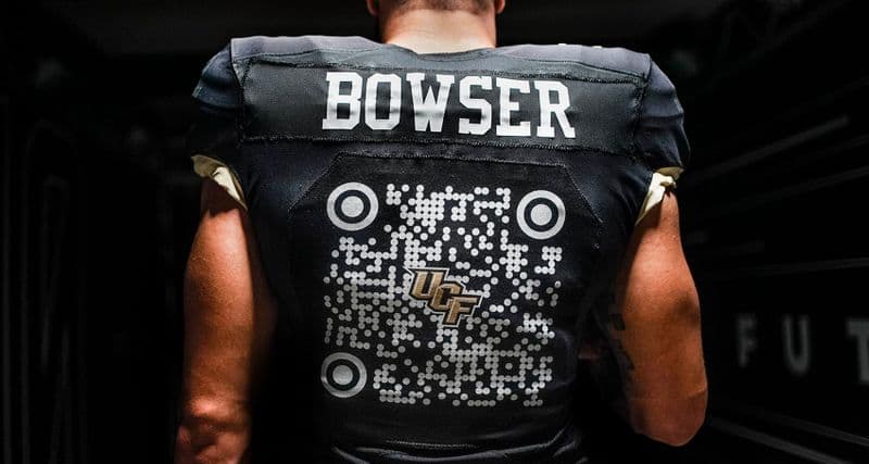 UCF Football Team Shows Off QR Code on Spring Game Jerseys to Boost Social Media and Branded Merch