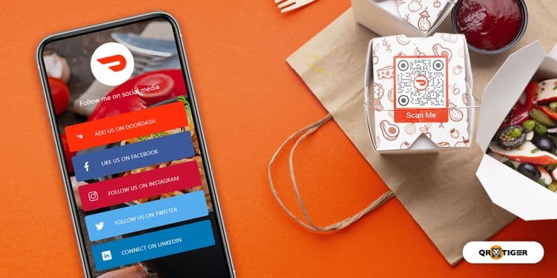 Sosiale medier QR-kode for Doordash-appen: Øk kundene dine